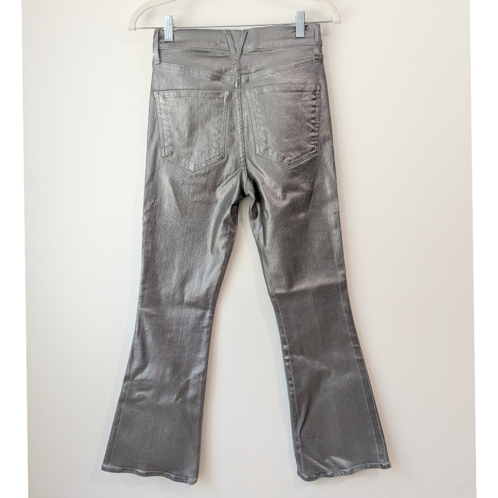Veronica Beard Carson High Rise Ankle Flare In Light Gunmetal - Picture 5 of 8